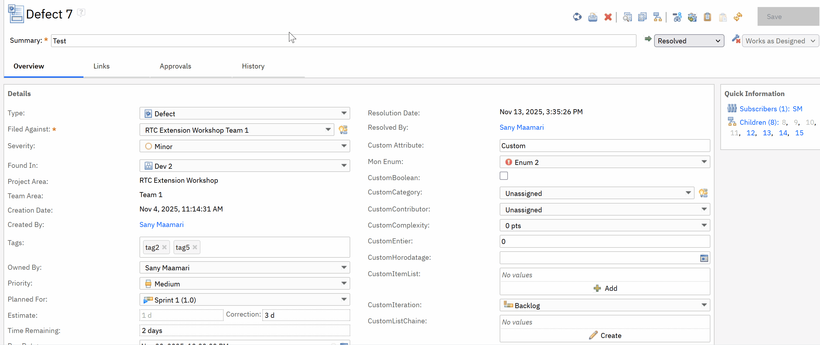 Démonstration du plugin Show Workitem Workflow
